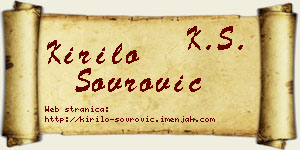 Kirilo Sovrović vizit kartica